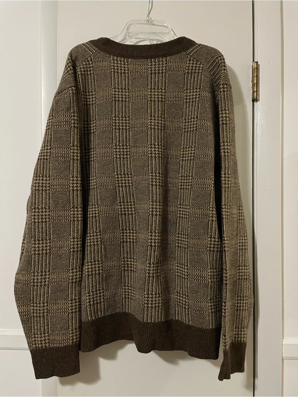 J. Crew Rugged Merino V-Neck Cardigan Sweater in Glen Plaid